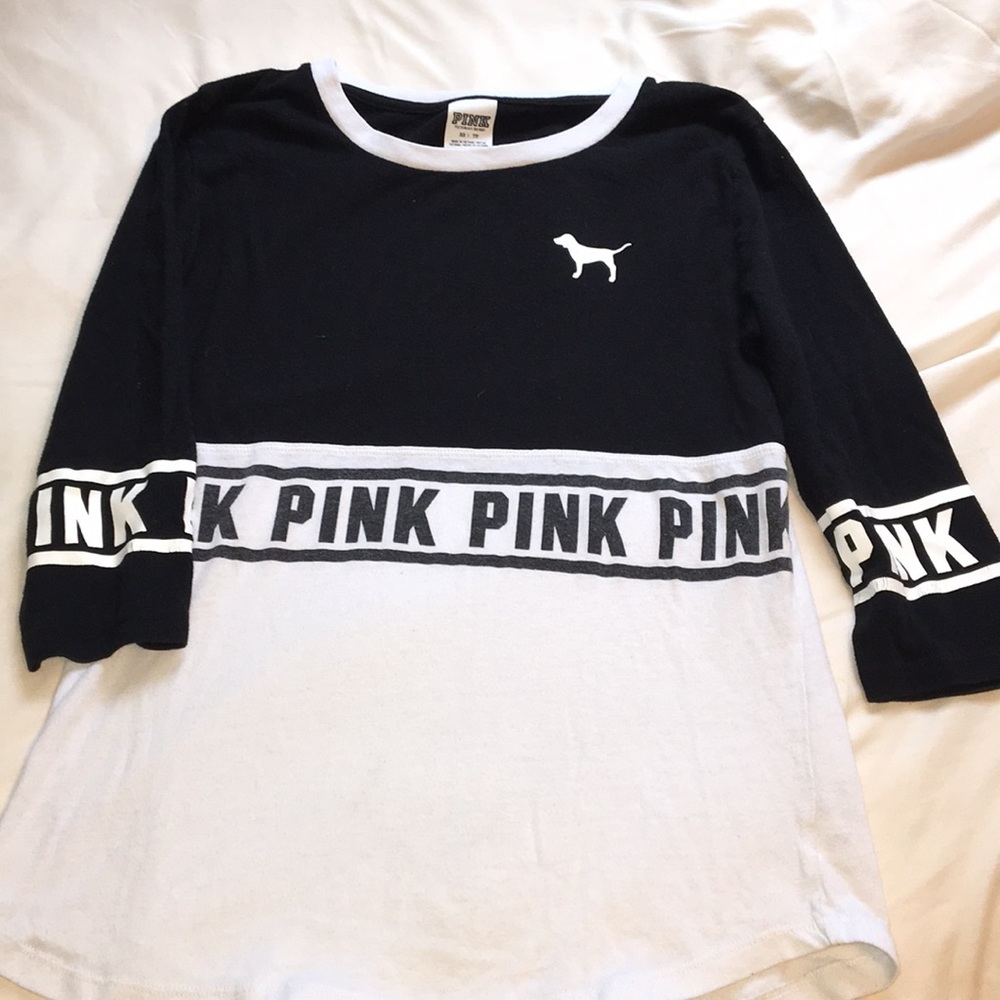 Victoria’s Secret PINK black and white shirt